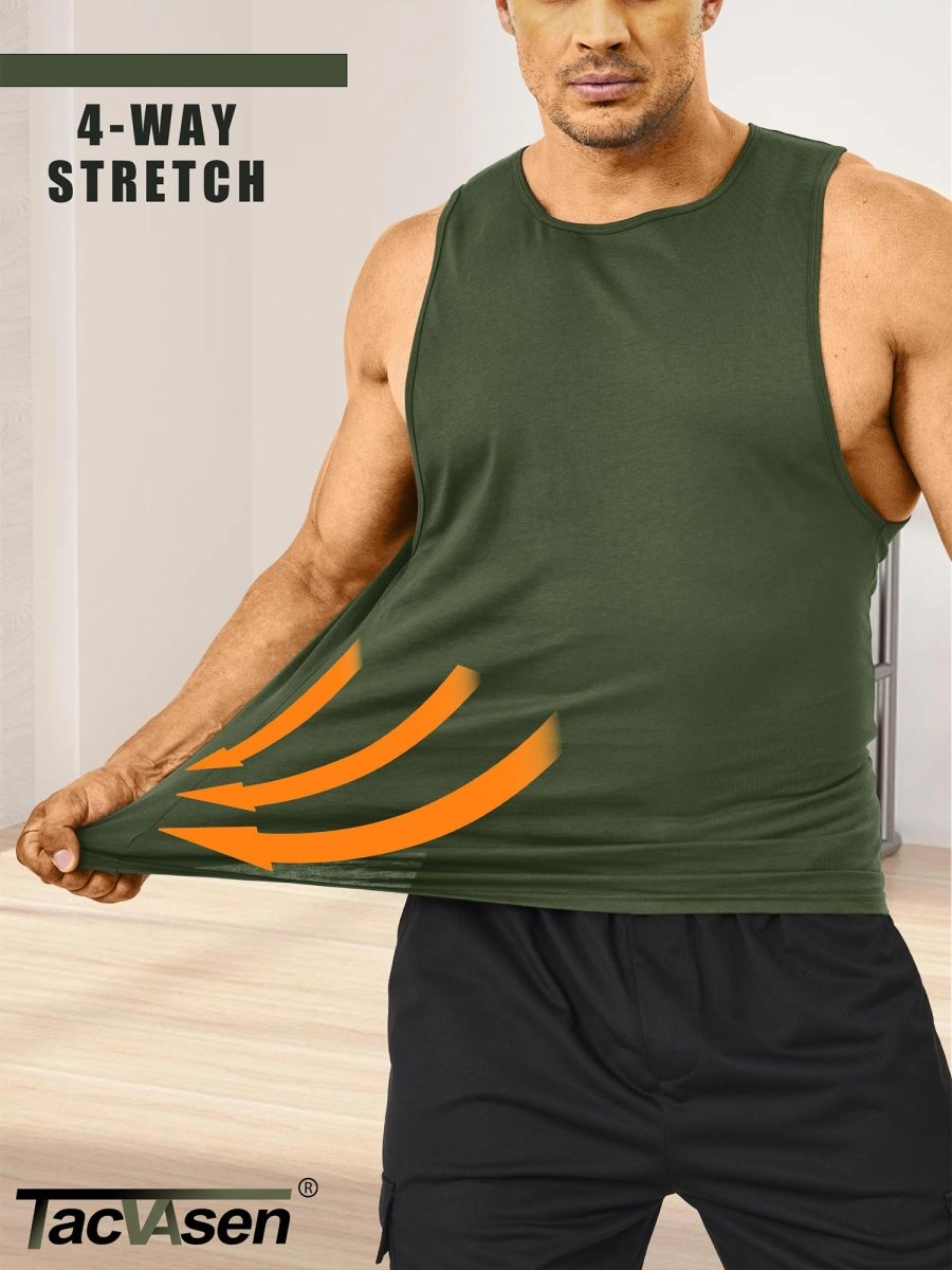 Men's Tank Tops Cotton Sleeveless Wide-Armhole Shirt