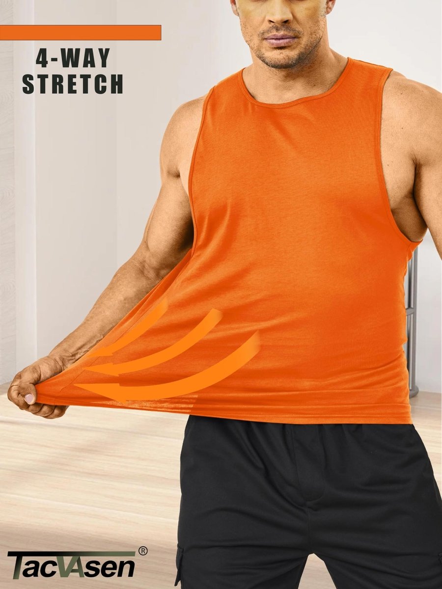 Men's Tank Tops Cotton Sleeveless Wide-Armhole Shirt