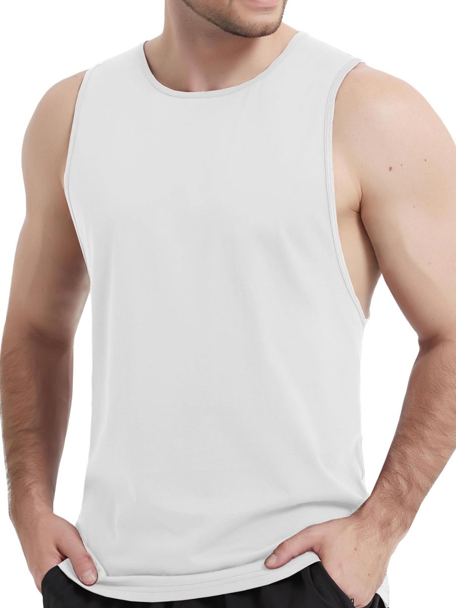 Men's Tank Tops Cotton Sleeveless Wide-Armhole Shirt