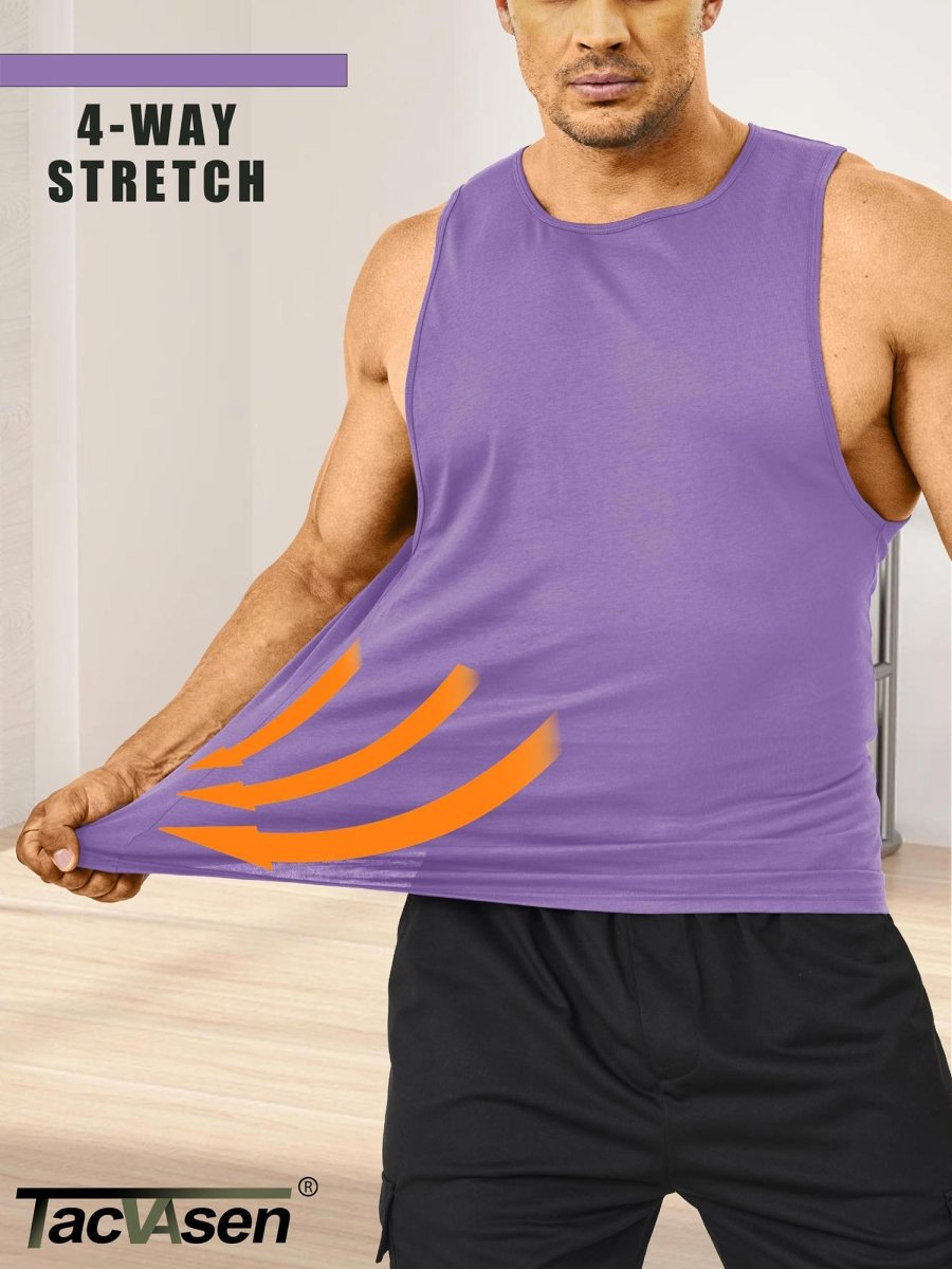 Men's Tank Tops Cotton Sleeveless Wide-Armhole Shirt
