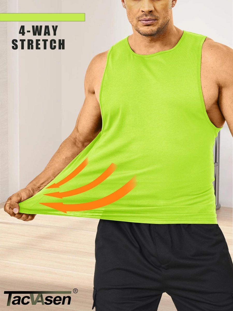 Men's Tank Tops Cotton Sleeveless Wide-Armhole Shirt
