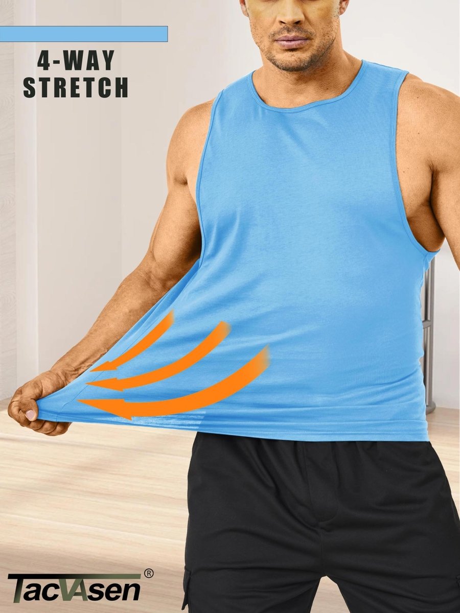 Men's Tank Tops Cotton Sleeveless Wide-Armhole Shirt