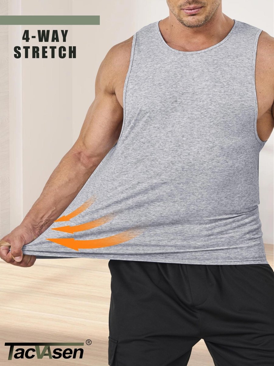 Men's Tank Tops Cotton Sleeveless Wide-Armhole Shirt