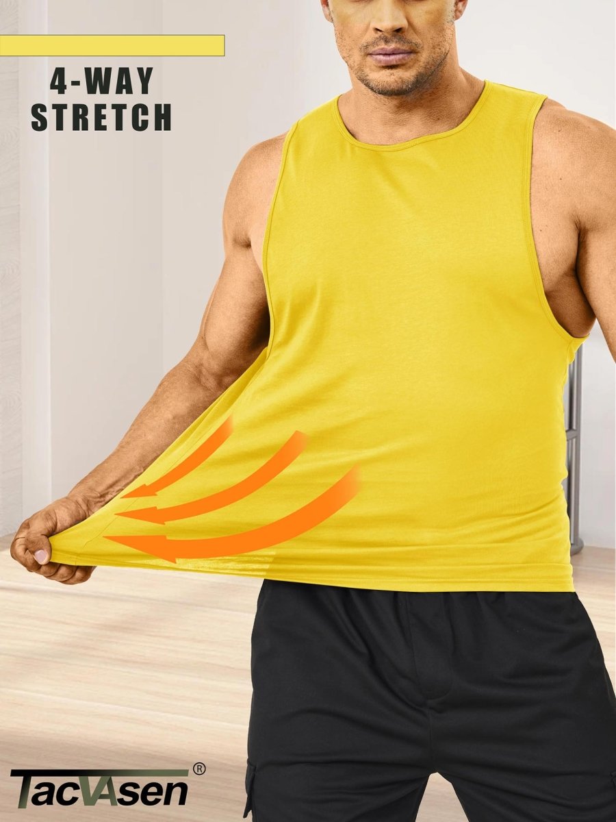 Men's Tank Tops Cotton Sleeveless Wide-Armhole Shirt