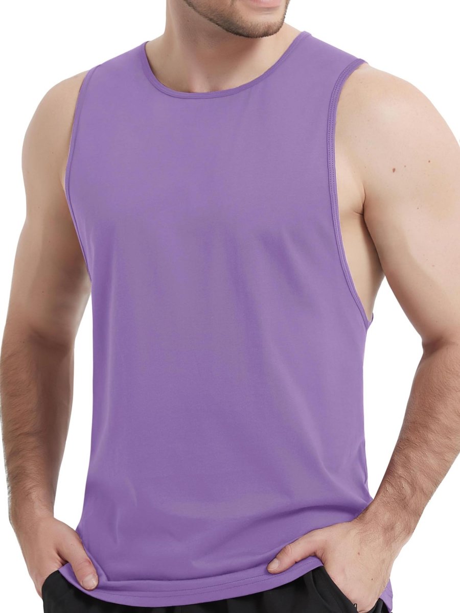 Men's Tank Tops Cotton Sleeveless Wide-Armhole Shirt