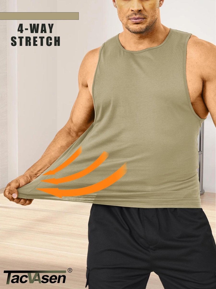 Men's Tank Tops Cotton Sleeveless Wide-Armhole Shirt