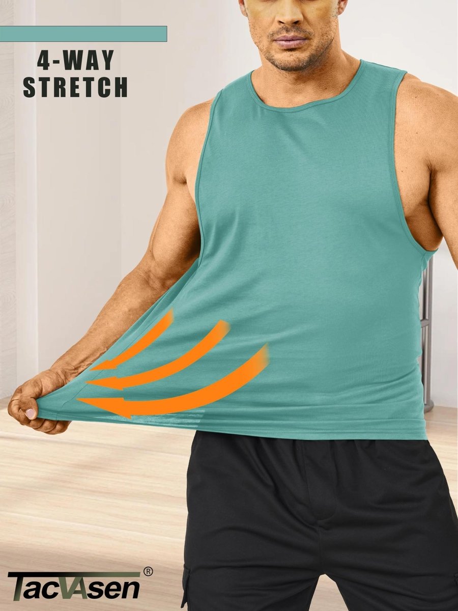 Men's Tank Tops Cotton Sleeveless Wide-Armhole Shirt