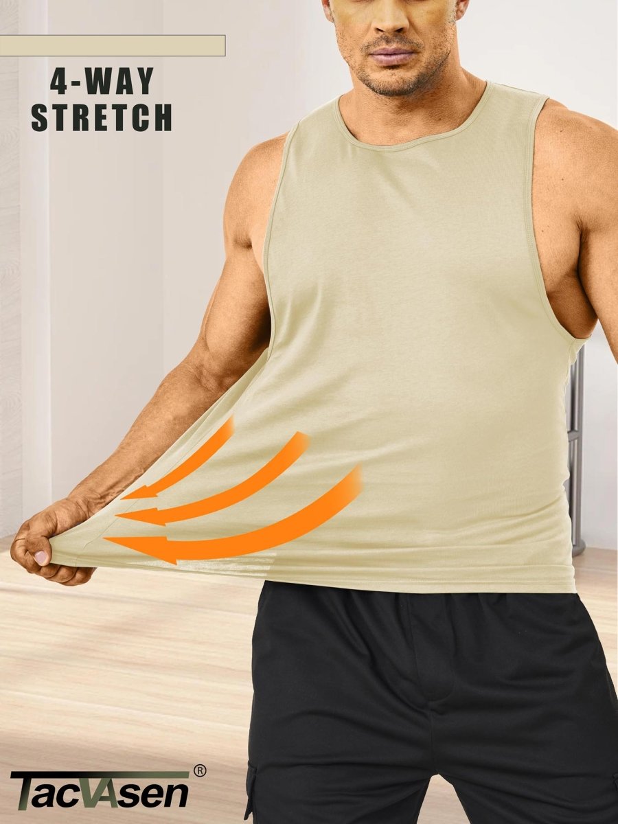 Men's Tank Tops Cotton Sleeveless Wide-Armhole Shirt