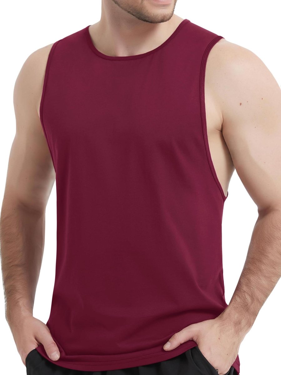 Men's Tank Tops Cotton Sleeveless Wide-Armhole Shirt