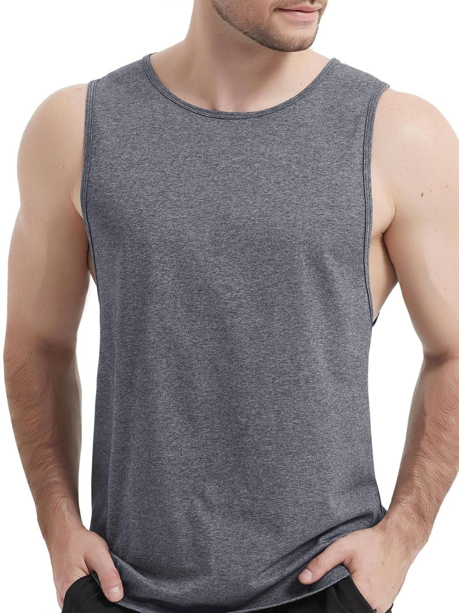 Men's Tank Tops Cotton Sleeveless Wide-Armhole Shirt