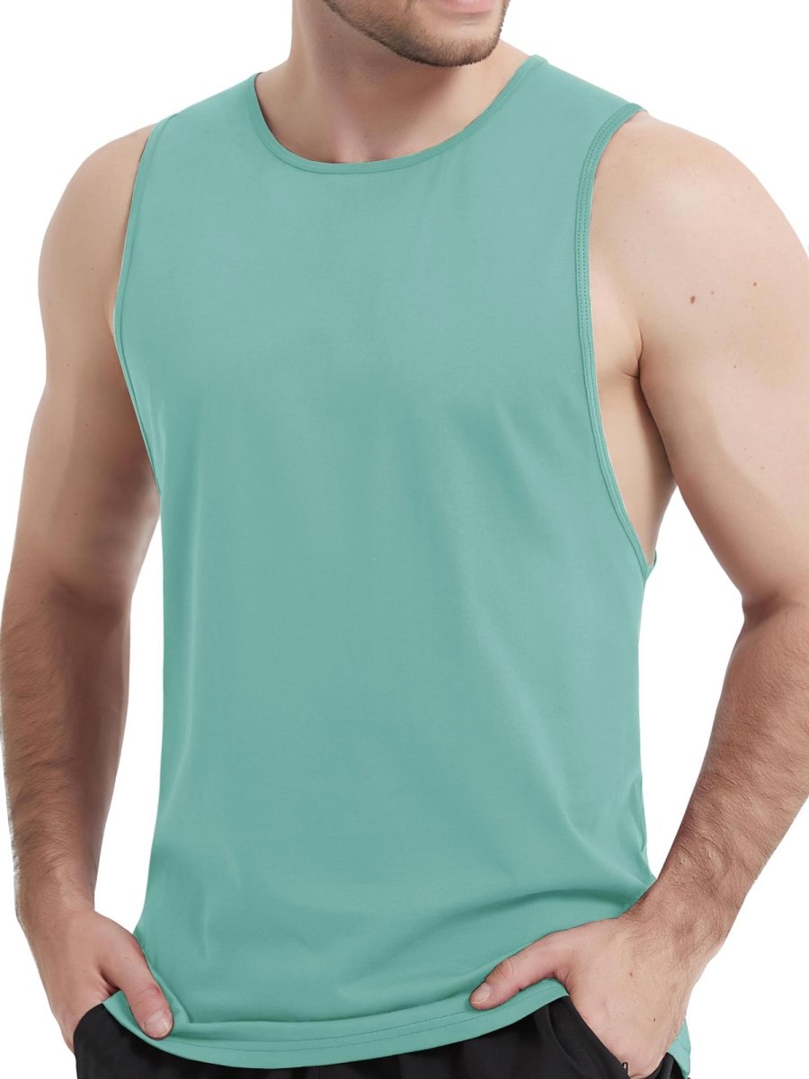 Men's Tank Tops Cotton Sleeveless Wide-Armhole Shirt