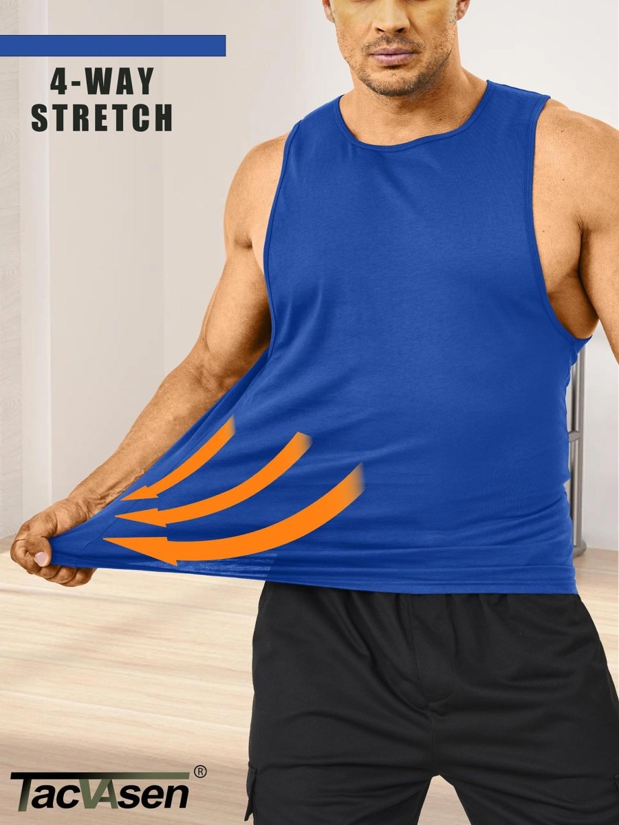 Men's Tank Tops Cotton Sleeveless Wide-Armhole Shirt