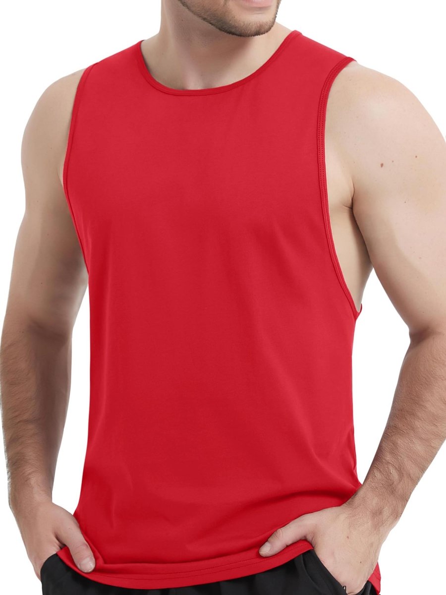 Men's Tank Tops Cotton Sleeveless Wide-Armhole Shirt