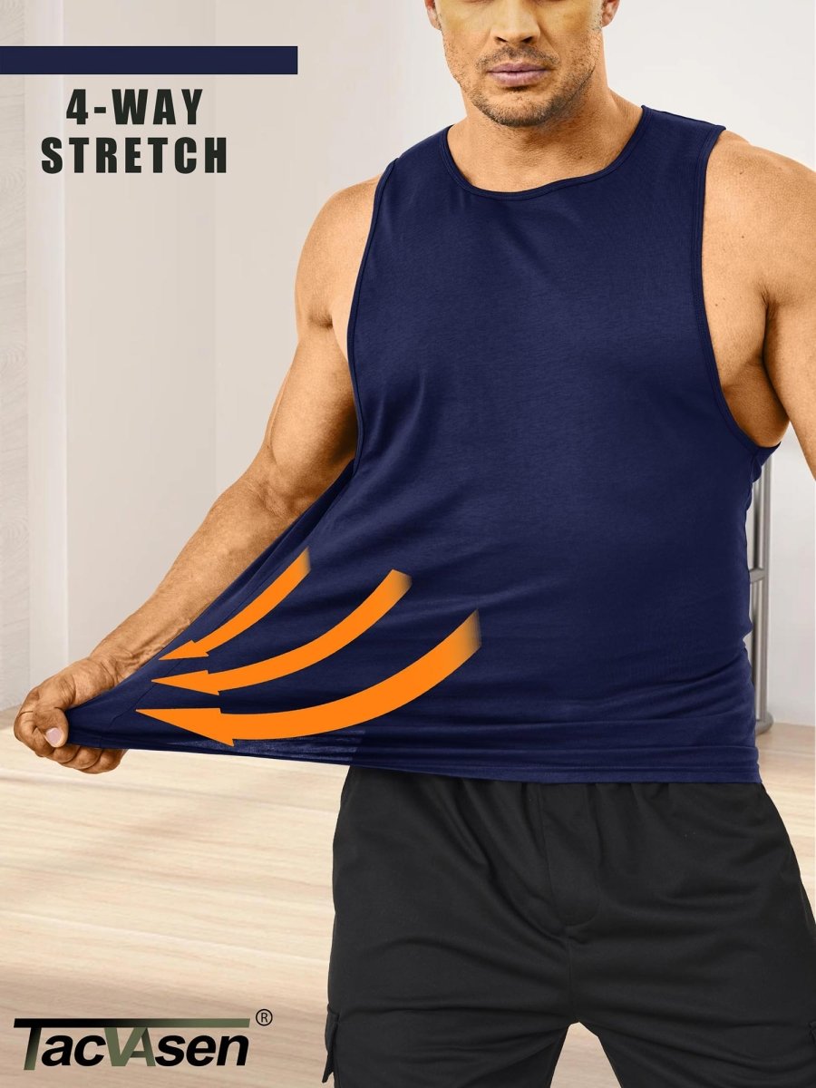 Men's Tank Tops Cotton Sleeveless Wide-Armhole Shirt