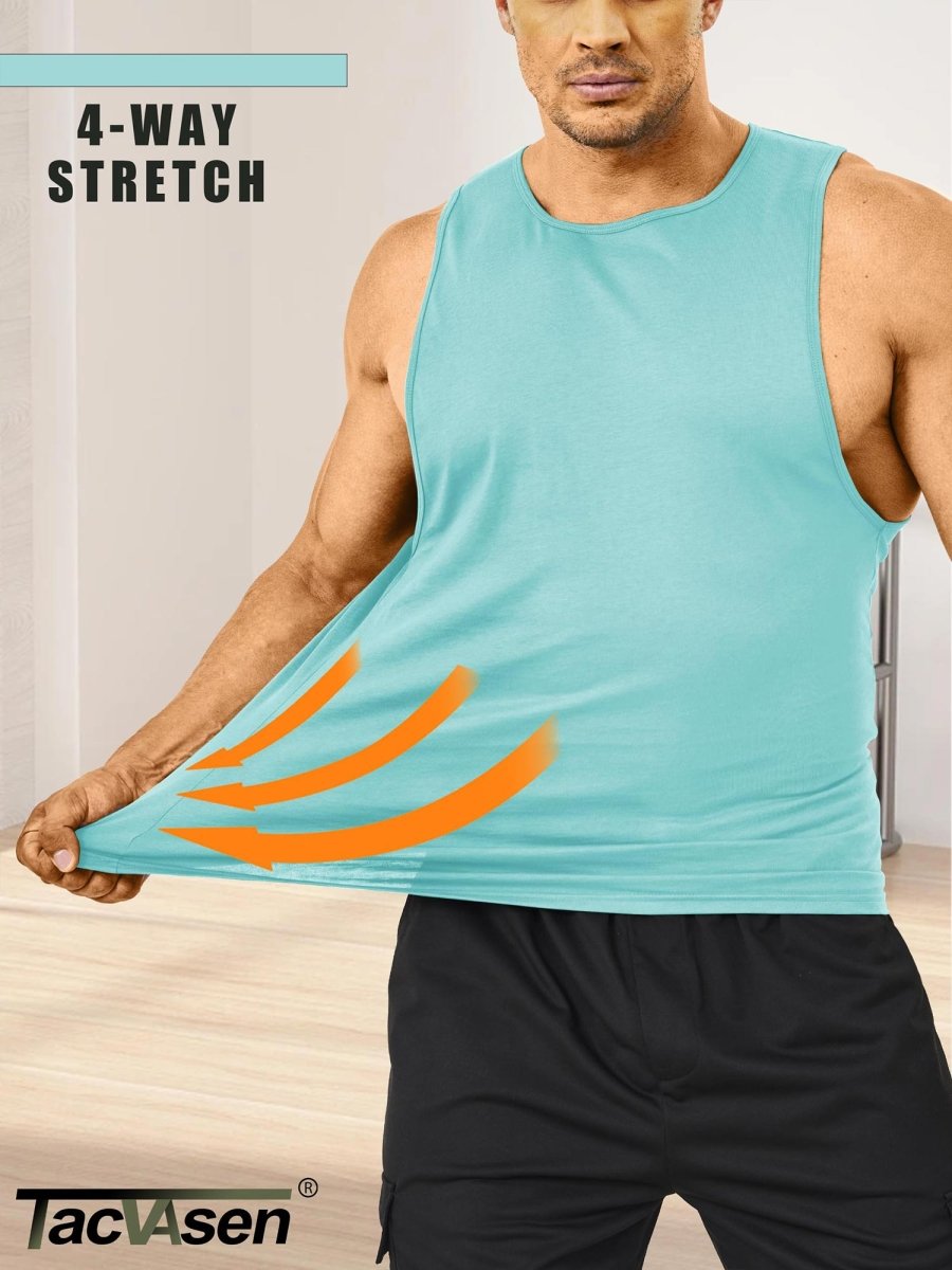 Men's Tank Tops Cotton Sleeveless Wide-Armhole Shirt