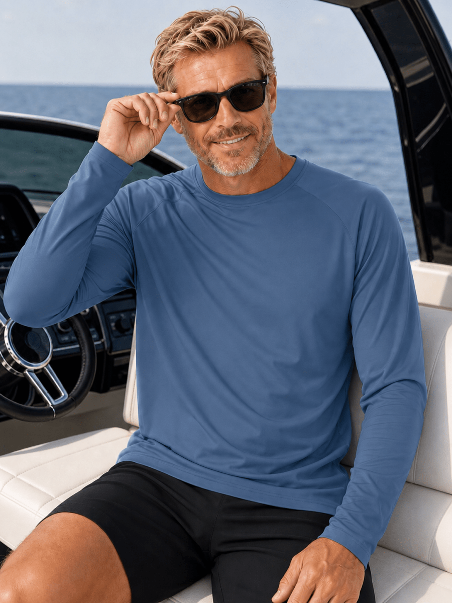 Men's UPF 50+ Long Sleeve Quick Dry Sun Protection Shirt