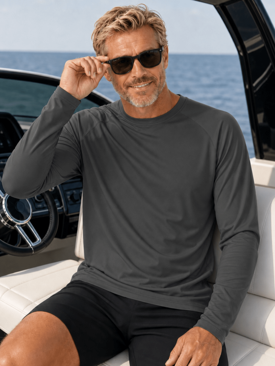 Men's UPF 50+ Long Sleeve Quick Dry Sun Protection Shirt