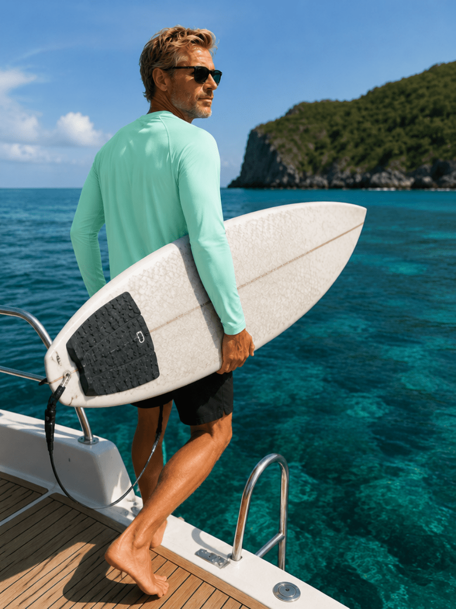 Men's UPF 50+ Long Sleeve Quick Dry Sun Protection Shirt