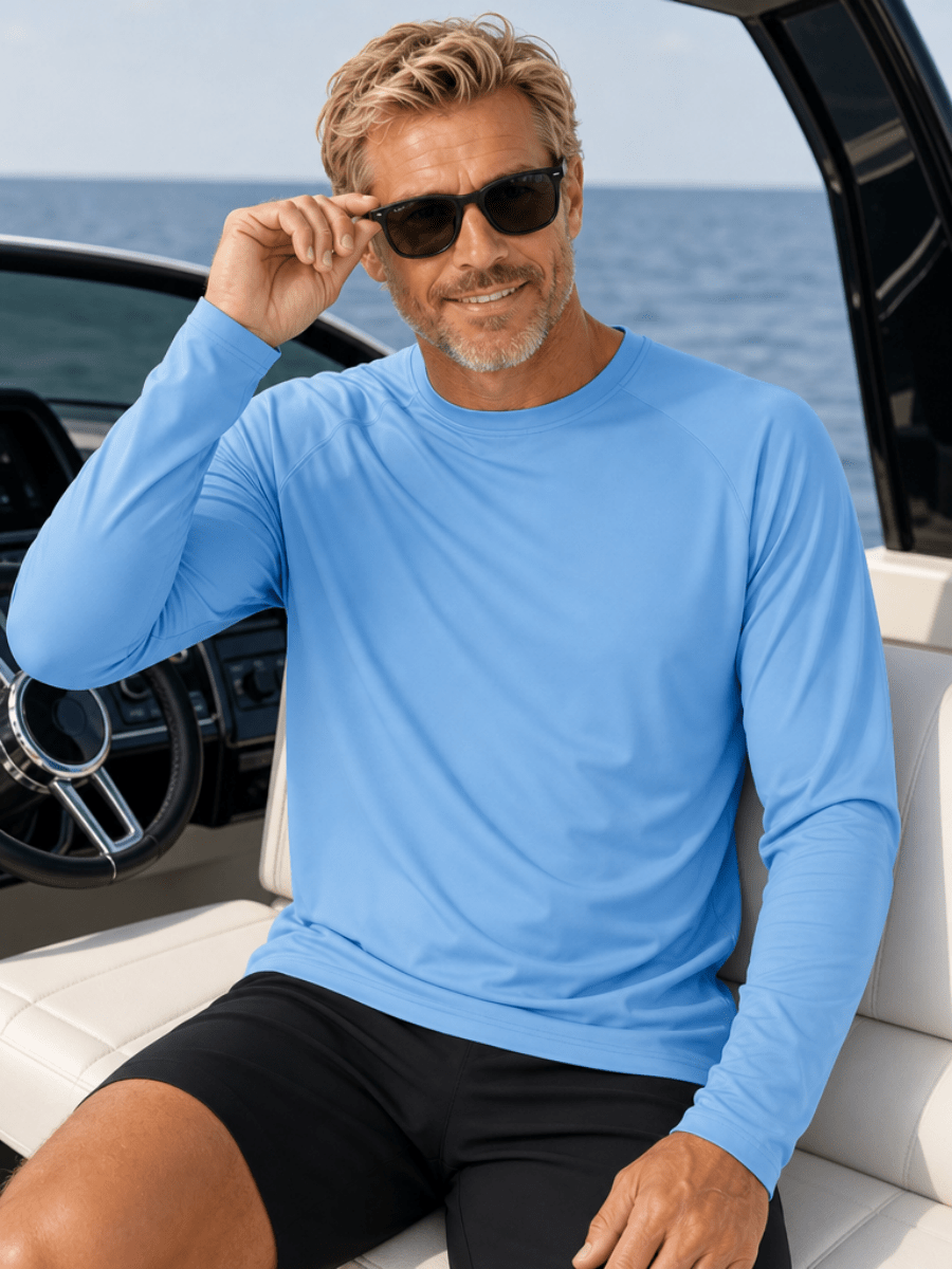 Men's UPF 50+ Long Sleeve Quick Dry Sun Protection Shirt