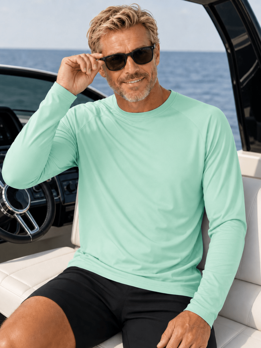 Men's UPF 50+ Long Sleeve Quick Dry Sun Protection Shirt