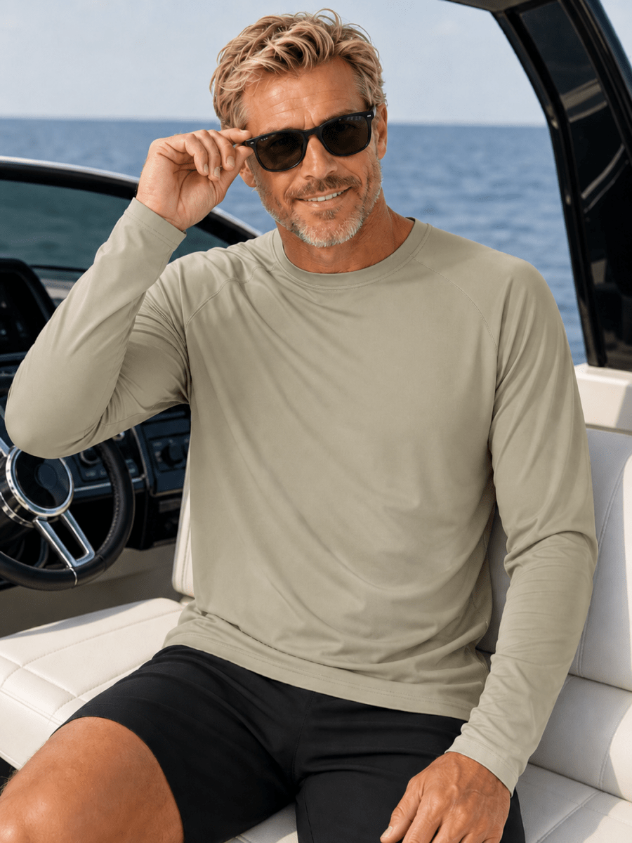 Men's UPF 50+ Long Sleeve Quick Dry Sun Protection Shirt