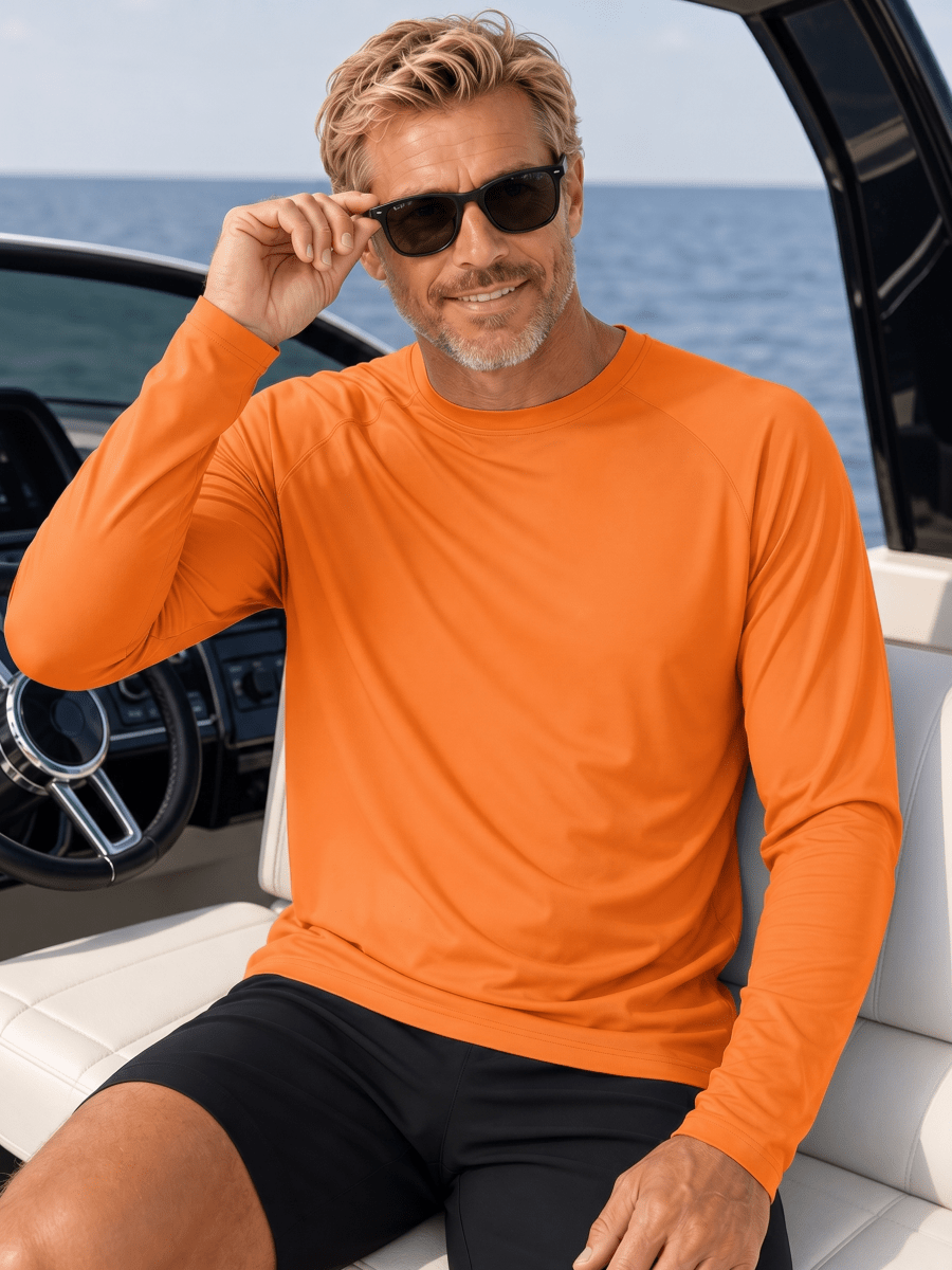 Men's UPF 50+ Long Sleeve Quick Dry Sun Protection Shirt