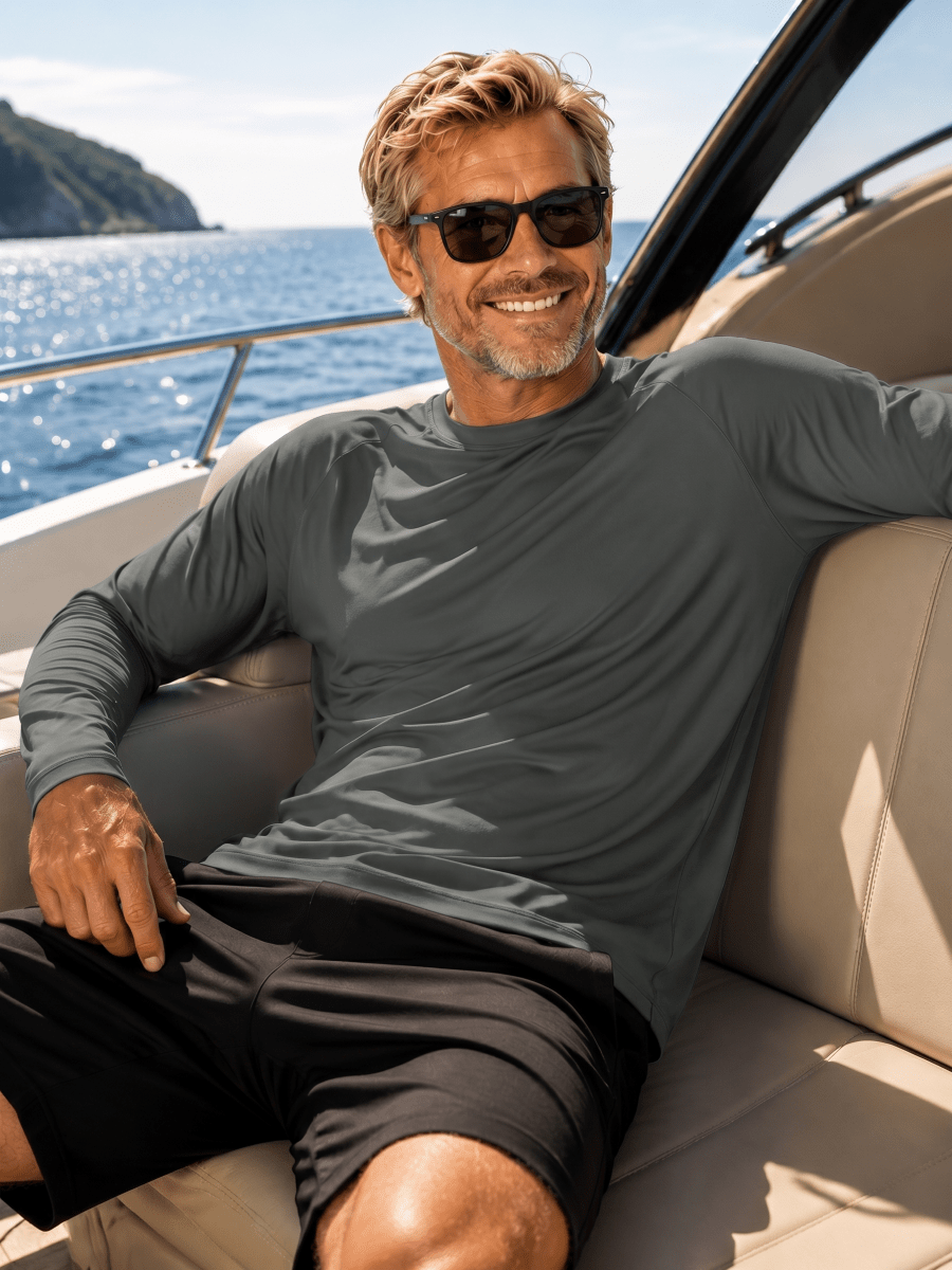 Men's UPF 50+ Long Sleeve Quick Dry Sun Protection Shirt
