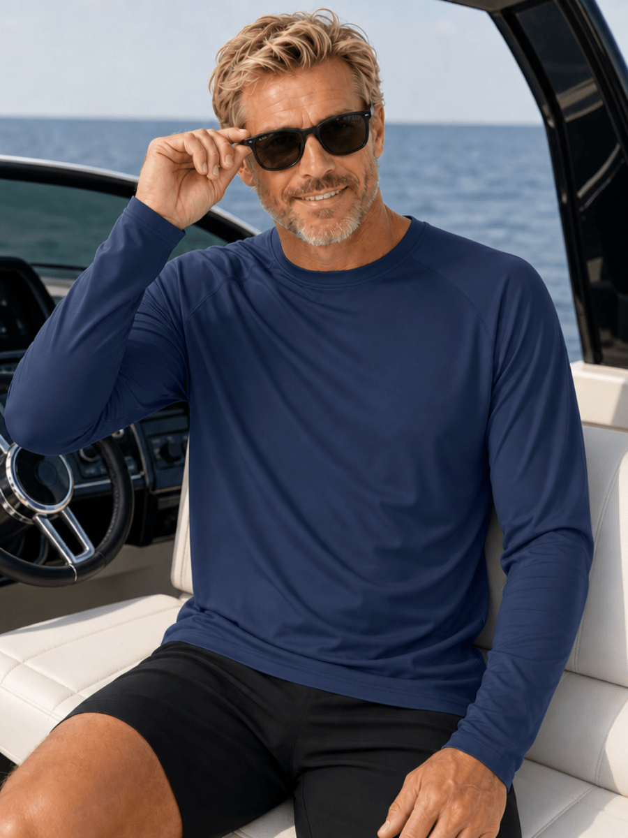 Men's UPF 50+ Long Sleeve Quick Dry Sun Protection Shirt