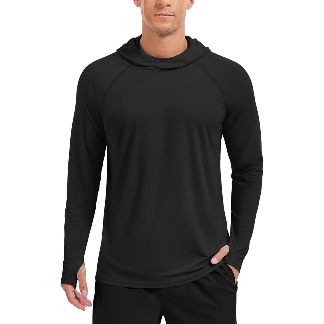 Men's UPF 50+ Sun Hoodie Long Sleeve Quick Dry Rash Guard Shirt