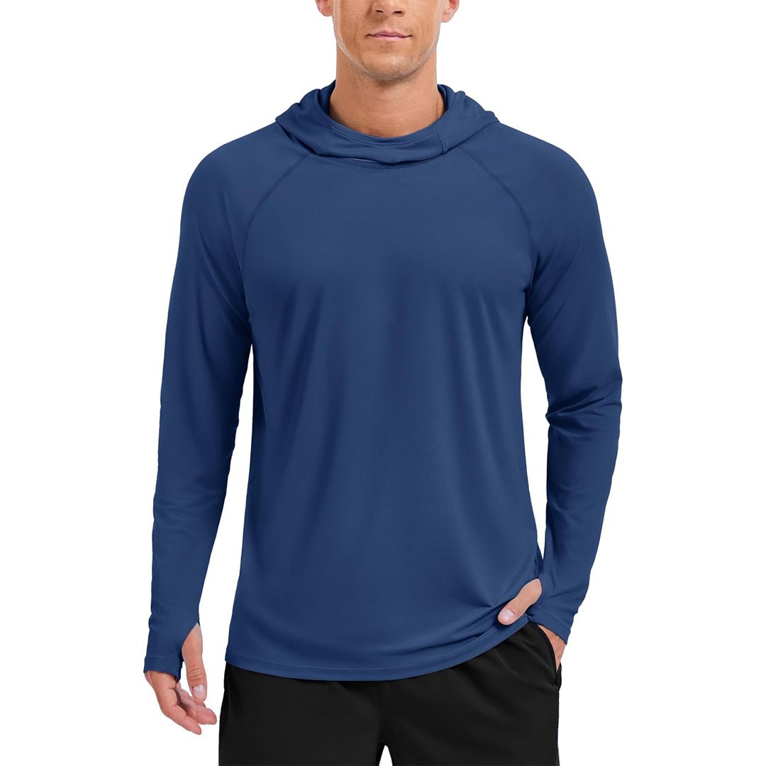 Men's UPF 50+ Sun Hoodie Long Sleeve Quick Dry Rash Guard Shirt