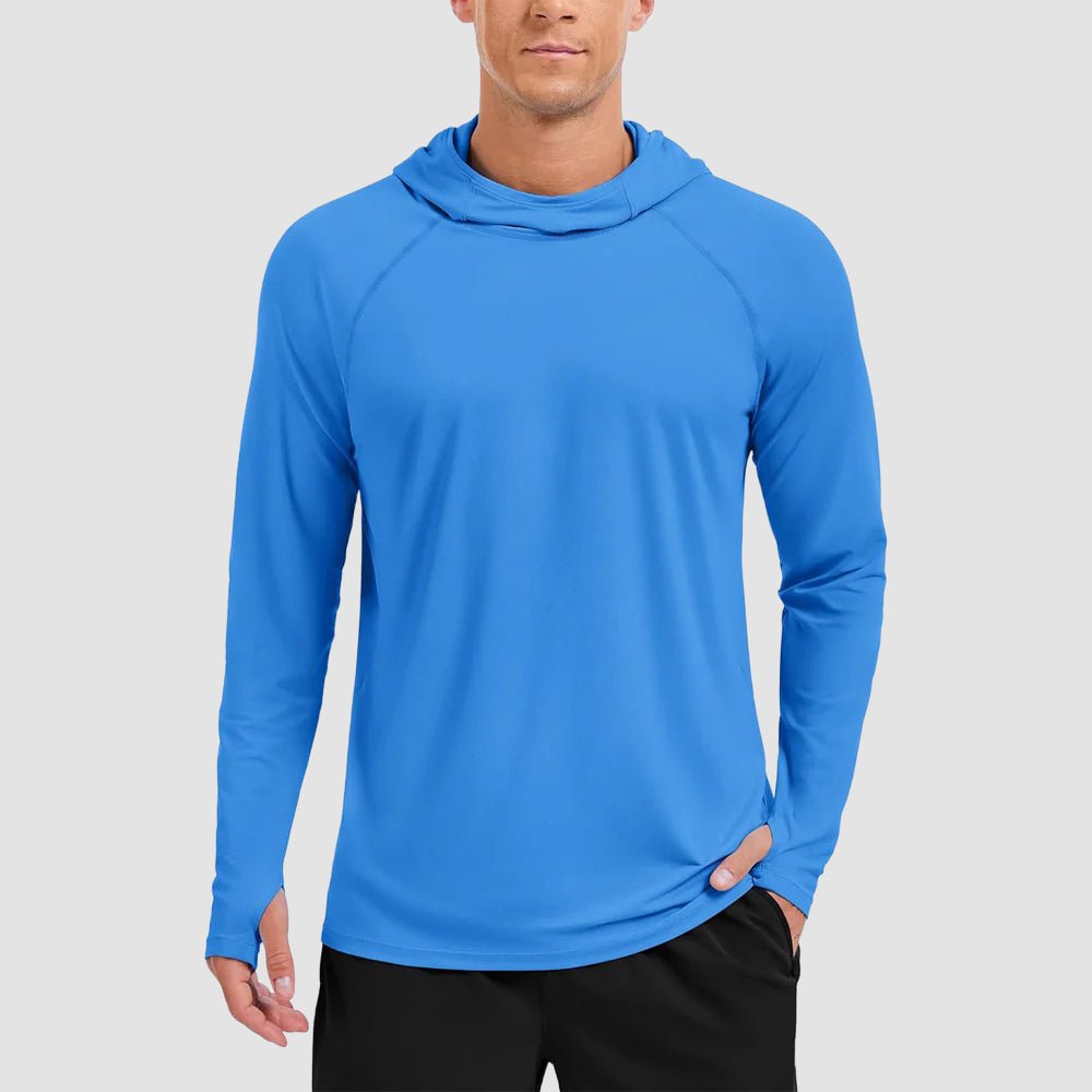 Men's UPF 50+ Sun Hoodie Long Sleeve Quick Dry Rash Guard Shirt