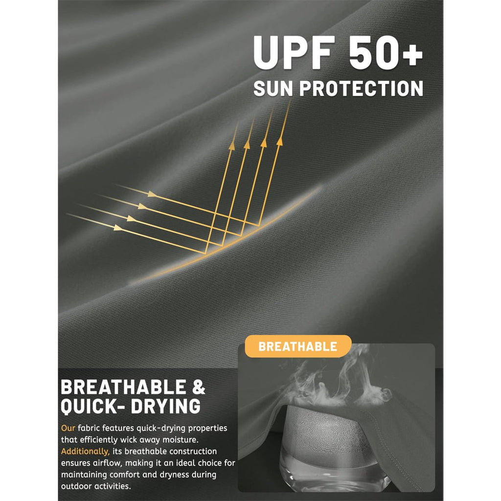 Men's UPF 50+ Sun Hoodie Long Sleeve Quick Dry Rash Guard Shirt
