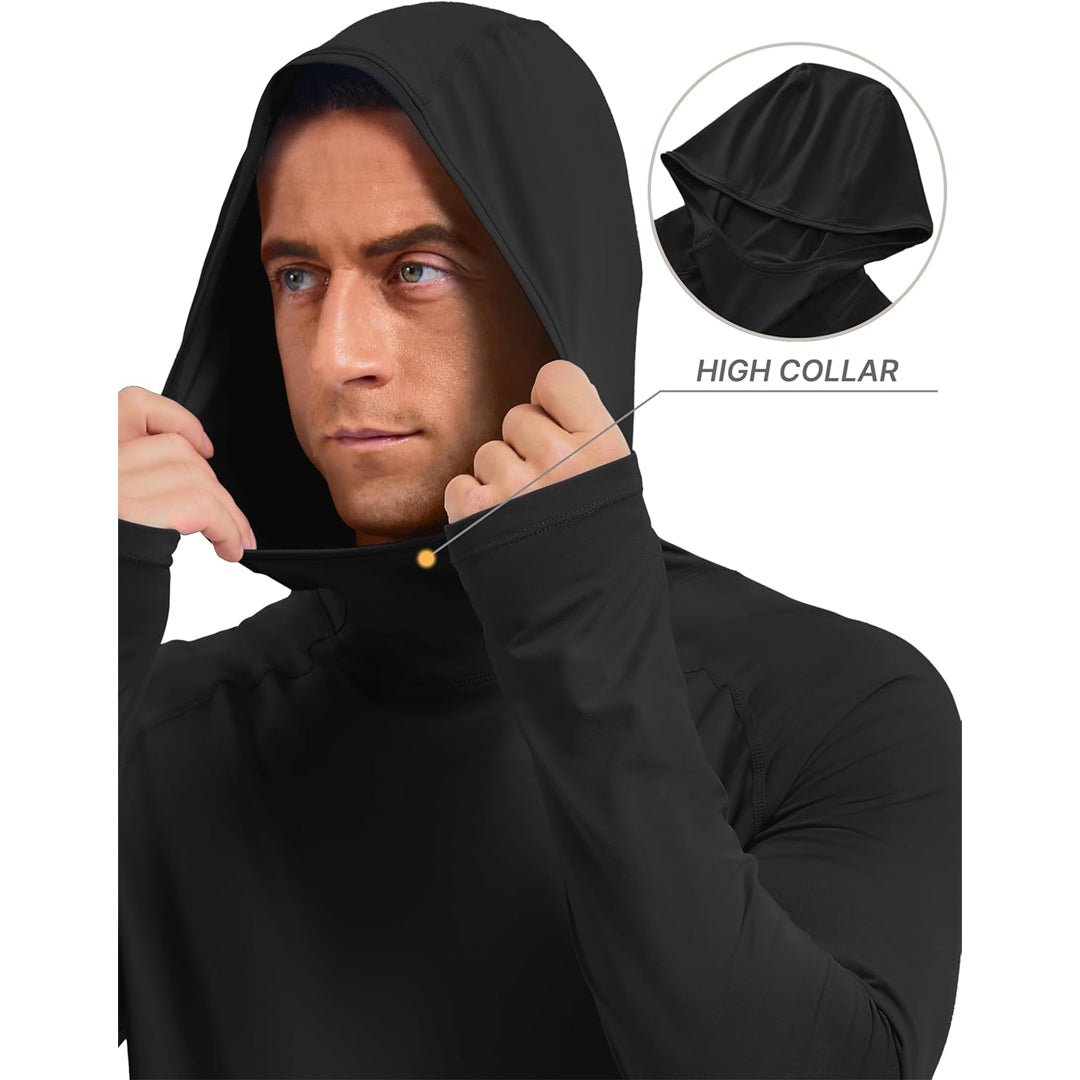 Men's UPF 50+ Sun Hoodie Long Sleeve Quick Dry Rash Guard Shirt