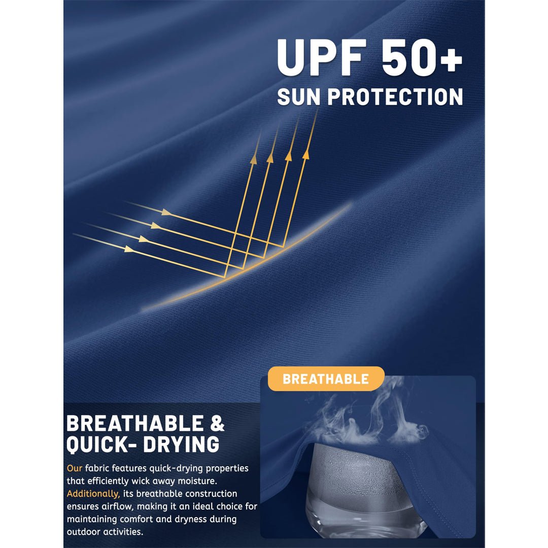 Men's UPF 50+ Sun Hoodie Long Sleeve Quick Dry Rash Guard Shirt