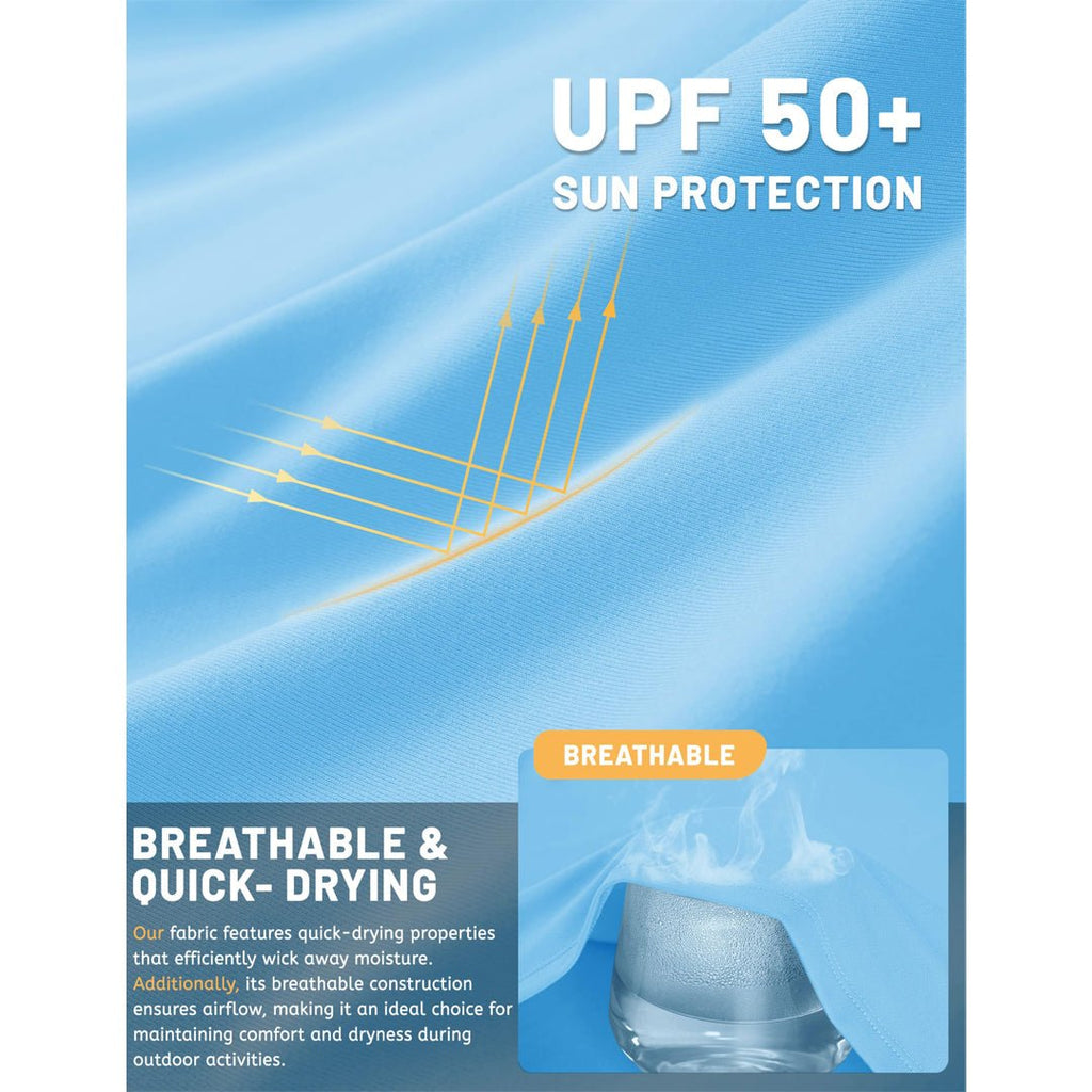 Men's UPF 50+ Sun Hoodie Long Sleeve Quick Dry Rash Guard Shirt
