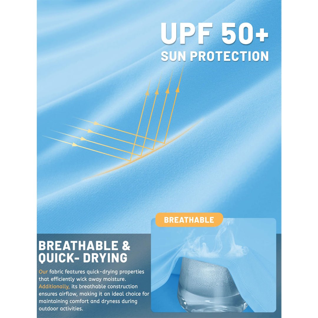Men's UPF 50+ Sun Hoodie Long Sleeve Quick Dry Rash Guard Shirt