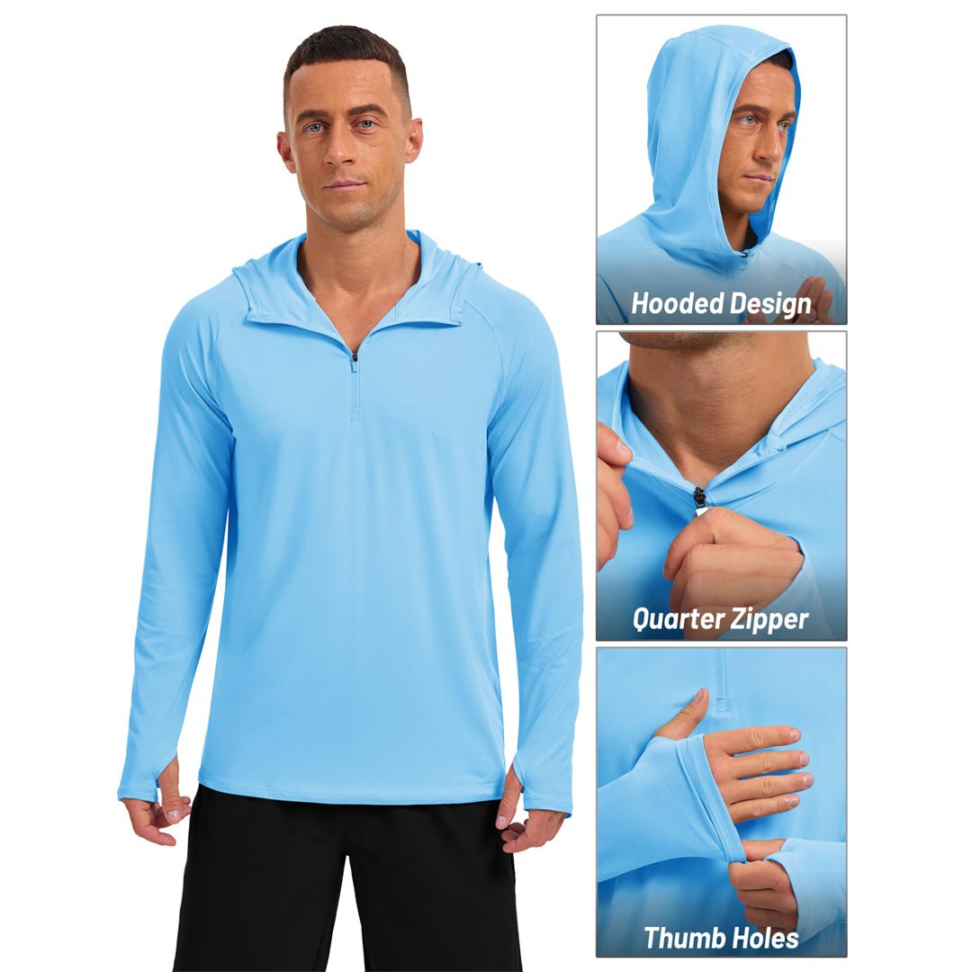Quarter Zip UPF 50+ Sun Protection Hoodie Shirts