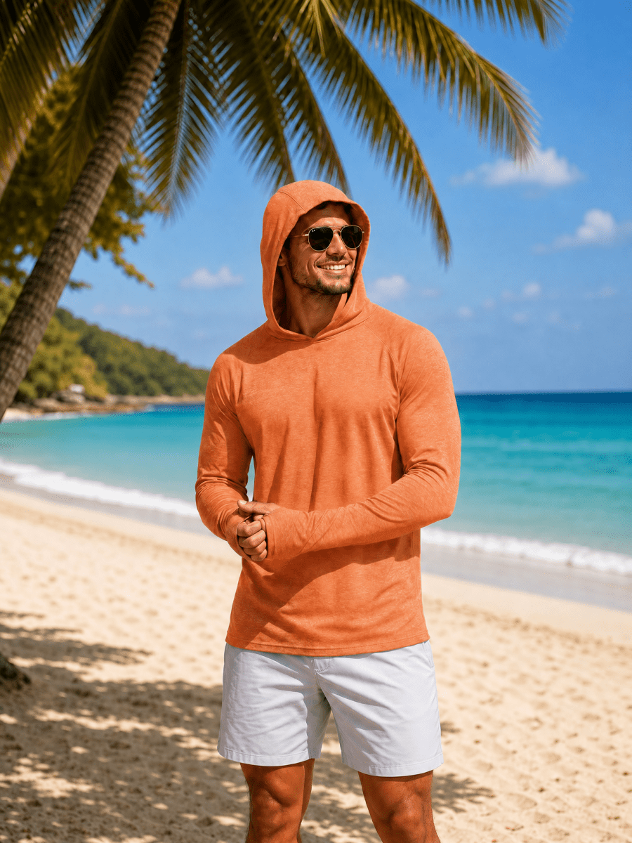 Men's UPF 50+ Sun Protection Hoodies with Thumb Holes