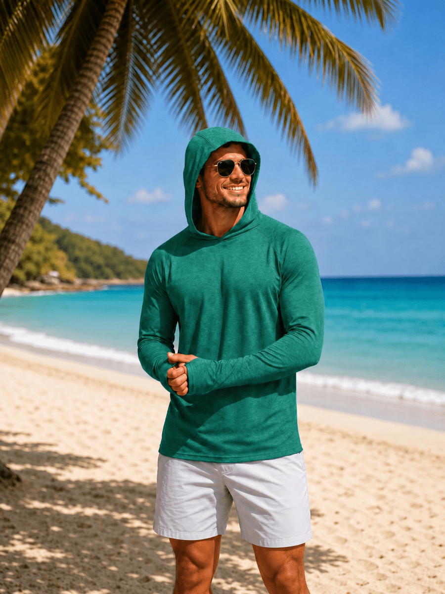 Men's UPF 50+ Sun Protection Hoodies with Thumb Holes
