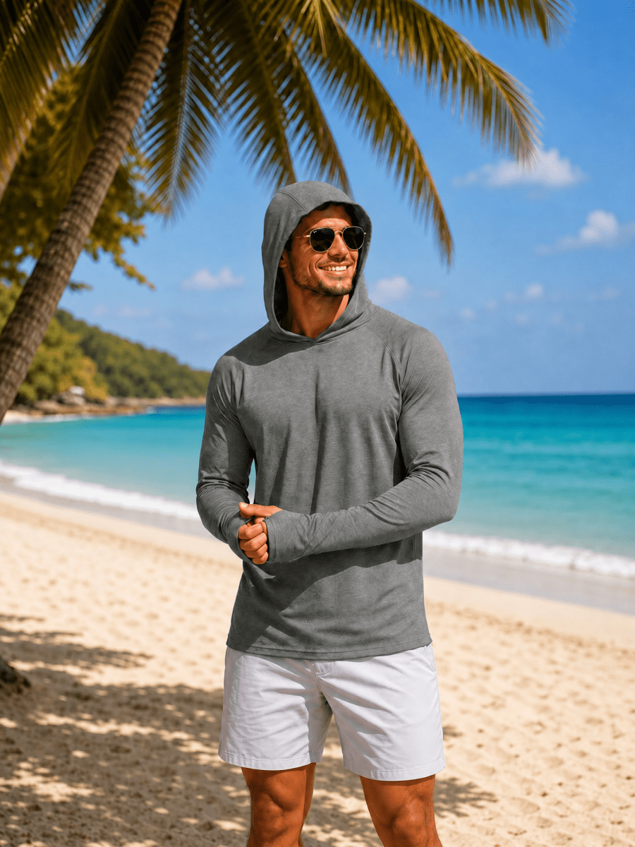 Men's UPF 50+ Sun Protection Hoodies with Thumb Holes