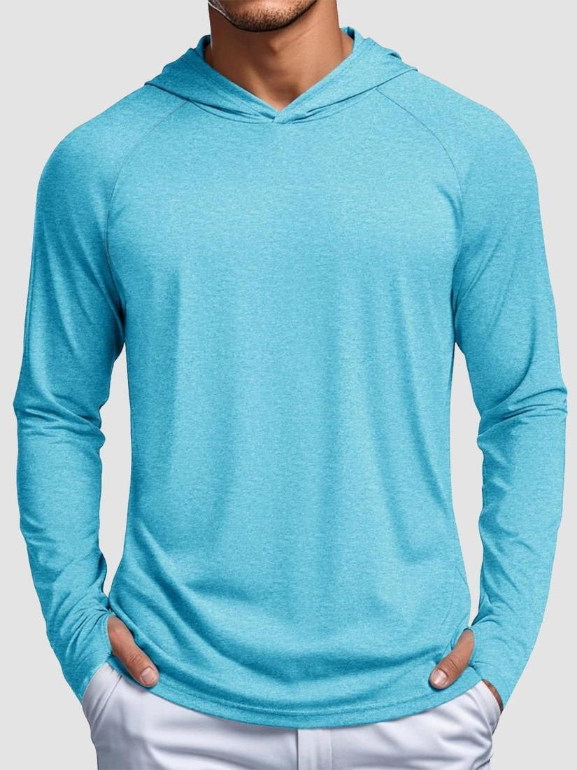 Men's UPF 50+ Sun Protection Hoodies with Thumb Holes