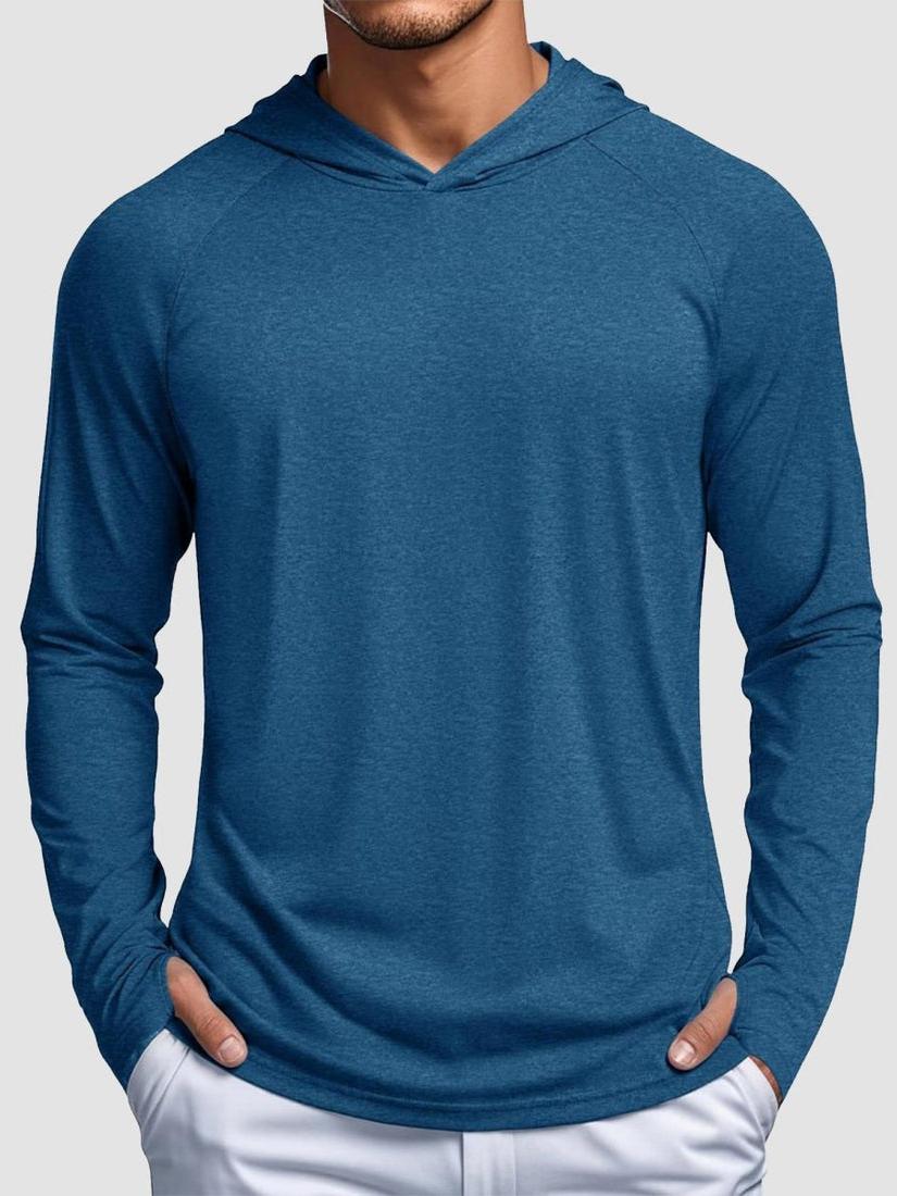 Men's UPF 50+ Sun Protection Hoodies with Thumb Holes