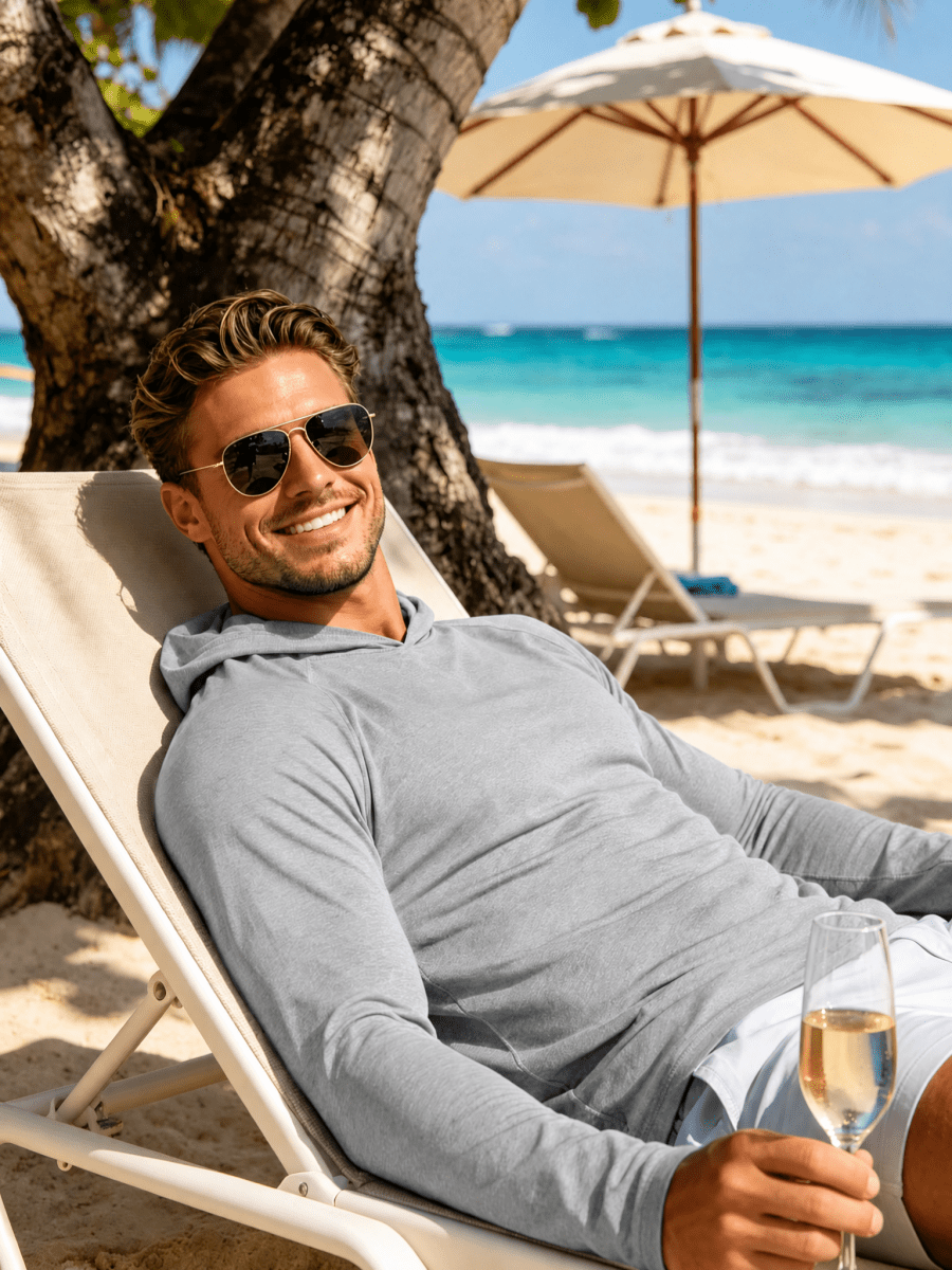 Men's UPF 50+ Sun Protection Hoodies with Thumb Holes