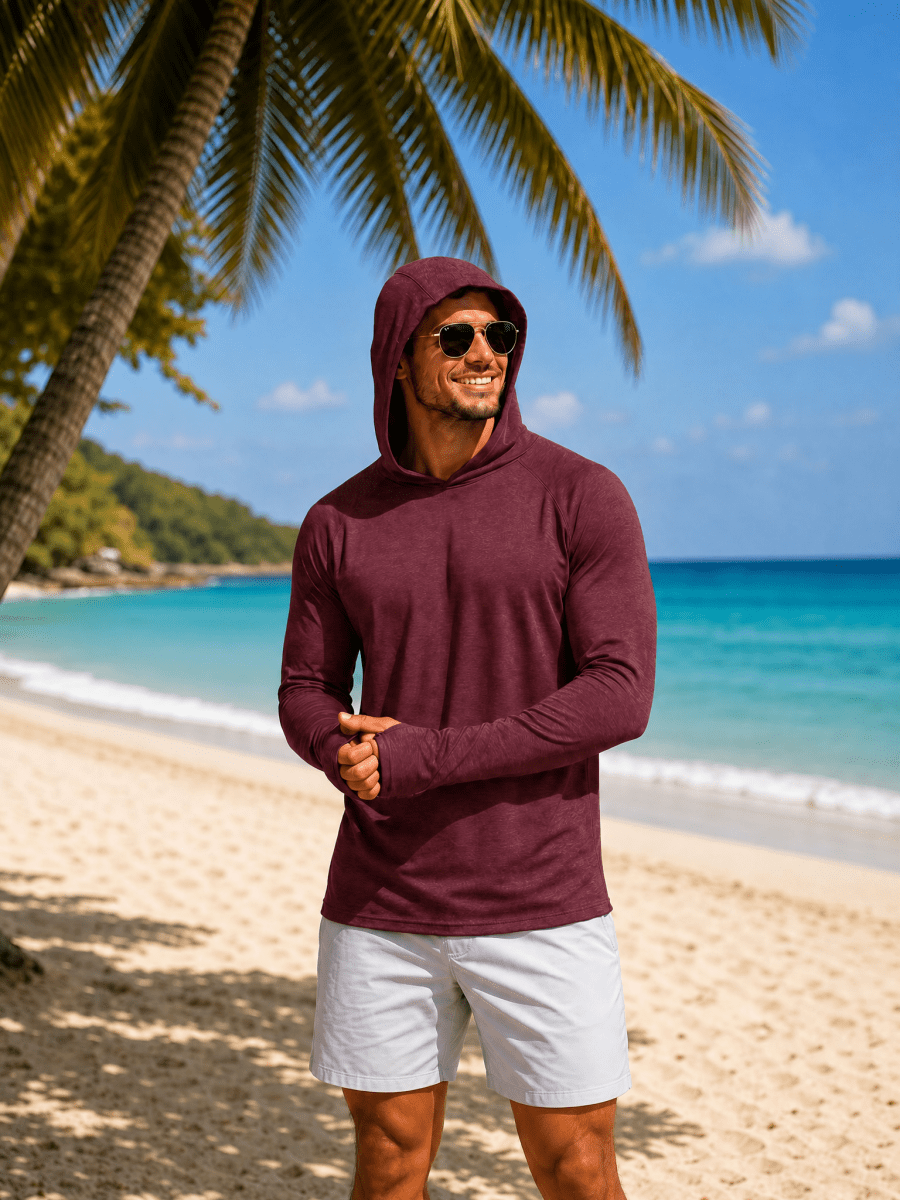 Men's UPF 50+ Sun Protection Hoodies with Thumb Holes