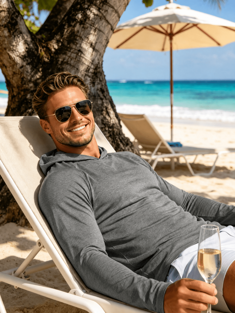 Men's UPF 50+ Sun Protection Hoodies with Thumb Holes