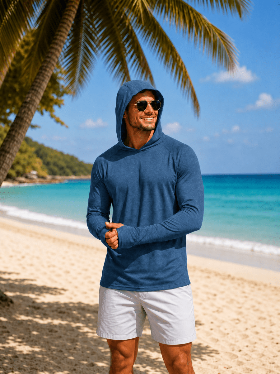 Men's UPF 50+ Sun Protection Hoodies with Thumb Holes