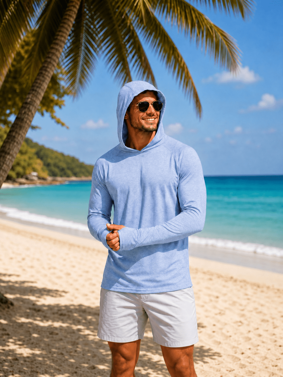Men's UPF 50+ Sun Protection Hoodies with Thumb Holes
