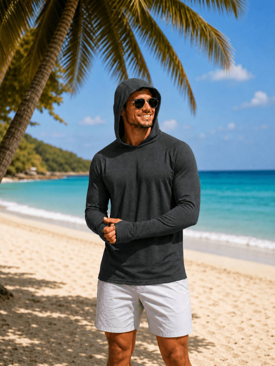 Men's UPF 50+ Sun Protection Hoodies with Thumb Holes