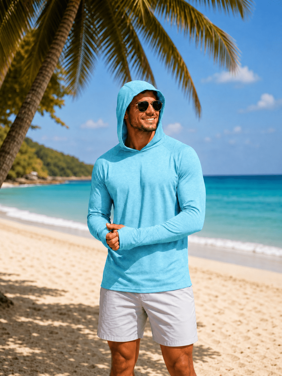 Men's UPF 50+ Sun Protection Hoodies with Thumb Holes