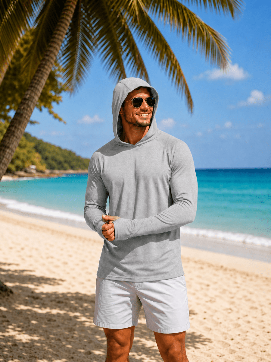 Men's UPF 50+ Sun Protection Hoodies with Thumb Holes